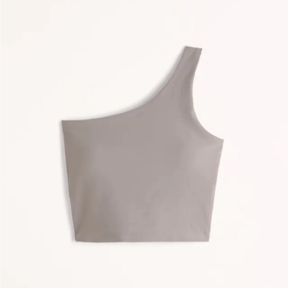 Abercrombie & Fitch Gray One-Shoulder Sports Bra